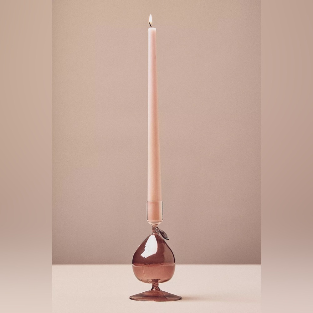 Anthropologie Harvest Fruit Icon Glass Candle Holder